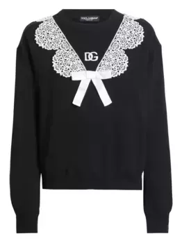 Толстовка с кружевом DOLCE & GABBANA, черный