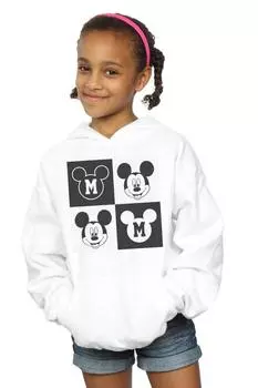 Толстовка с квадратами и изображением Микки Мауса Disney, белый
