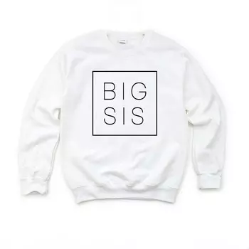 Толстовка с квадратным рисунком для малышей Big Sis The Juniper Shop, белый