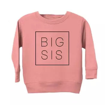 Толстовка с квадратным рисунком для малышей Big Sis The Juniper Shop, цвет Mauve