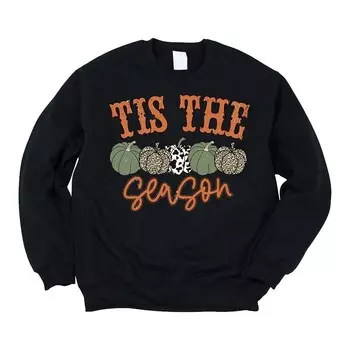 Толстовка с леопардовым принтом и тыквой Tis The Season Simply Sage Market, цвет Midnight