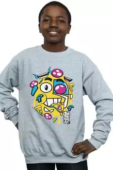 Толстовка с лицом Teen Titans Go Pizza DC Comics, серый