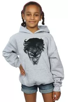 Толстовка с лицом The Joker Spot Face DC Comics, серый