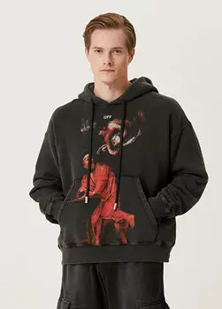 Толстовка с логотипом антрацитового цвета и капюшоном Off-White