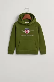 Толстовка с логотипом Archive Shield Gant, зеленый