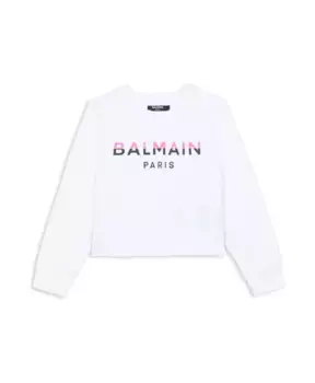 Толстовка с логотипом Balmain, белый