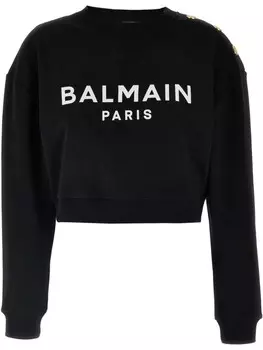 Толстовка с логотипом Balmain, черный