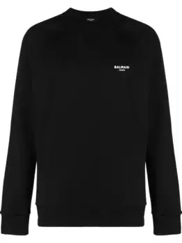 Толстовка с логотипом BALMAIN, черный