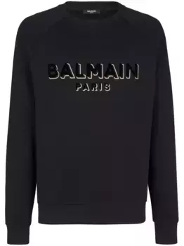 Толстовка с логотипом BALMAIN, черный