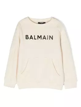 Толстовка с логотипом Balmain Kids, бежевый