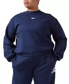 Толстовка с логотипом больших размеров и круглым вырезом Reebok, синий