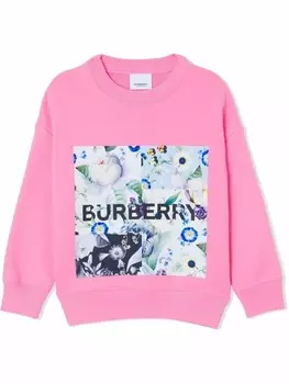 Толстовка с логотипом Burberry Kids, розовый
