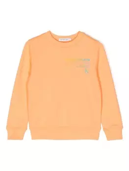 Толстовка с логотипом Calvin Klein Kids, оранжевый