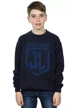 Толстовка с логотипом цвета индиго «Лига справедливости» DC Comics, темно-синий