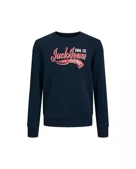 Толстовка с логотипом для мальчика Jack & Jones, темно-синий
