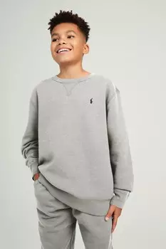 Толстовка с логотипом для мальчика Polo Ralph Lauren, серый