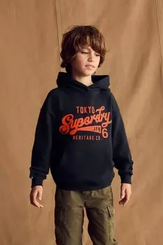 Толстовка с логотипом для мальчиков постарше Superdry, синий