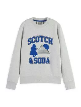 Толстовка с логотипом для мальчиков Scotch & Soda, серый
