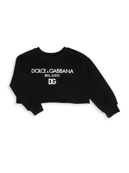 Толстовка с логотипом для маленьких девочек и девочек DOLCE&GABBANA, черный