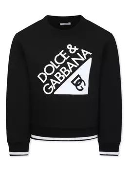 Толстовка с логотипом Dolce & Gabbana Kids, черный
