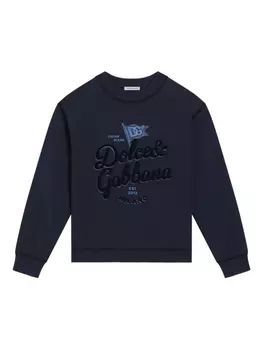 Толстовка с логотипом Dolce & Gabbana Kids, синий