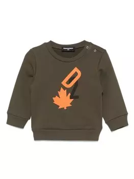 Толстовка с логотипом DSQUARED2 KIDS, зеленый