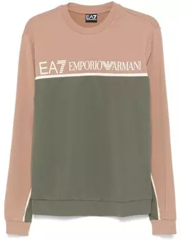 Толстовка с логотипом Ea7 Emporio Armani, коричневый