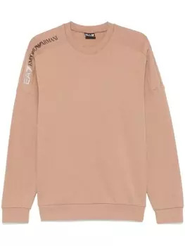 Толстовка с логотипом Ea7 Emporio Armani, коричневый