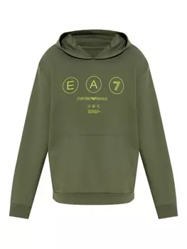 Толстовка с логотипом Ea7 Emporio Armani, зеленый