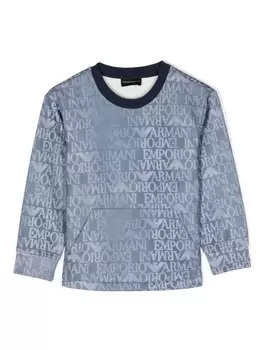 Толстовка с логотипом Emporio Armani Kids, синий