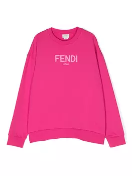 Толстовка с логотипом Fendi Kids, розовый