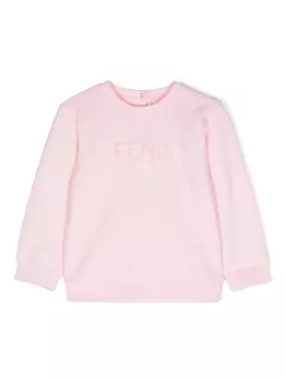 Толстовка с логотипом Fendi Kids, розовый