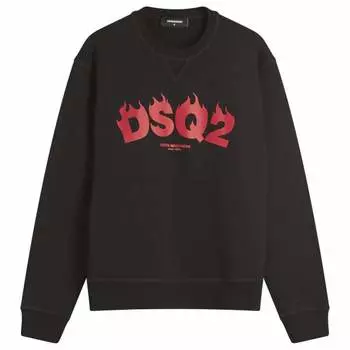 Толстовка с логотипом Flames fit Dsquared2, черный