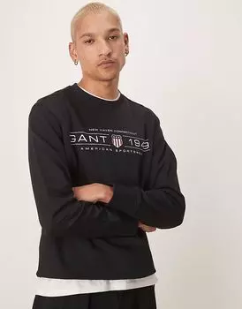 Толстовка с логотипом GANT 1949 в черном цвете