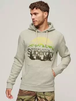 Толстовка с логотипом Great Outdoors Superdry, ледниковый серый мергель