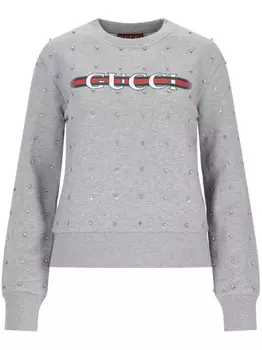 Толстовка с логотипом Gucci, серый