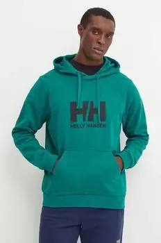 Толстовка с логотипом HH из хлопка Helly Hansen, зеленый