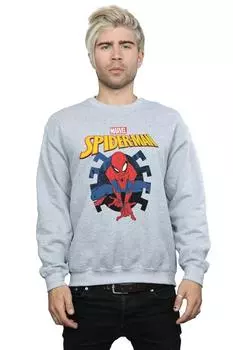 Толстовка с логотипом и эмблемой Spider-Man Web Shooting Marvel, серый