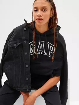 Толстовка с логотипом и флисом Gap, черный