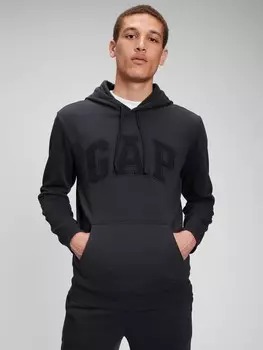 Толстовка с логотипом и флисом Gap, черный