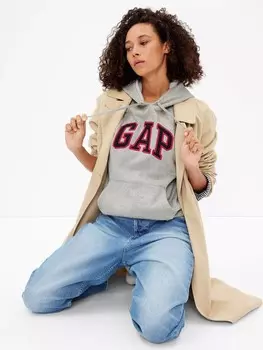 Толстовка с логотипом и флисом Gap, серый