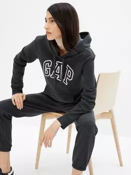 Толстовка с логотипом и флисом Gap, серый