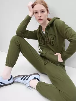 Толстовка с логотипом и флисом Gap, зеленый