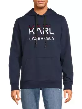 Толстовка с логотипом и графическим рисунком Karl Lagerfeld Paris, темно-синий