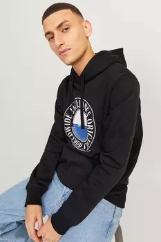 Толстовка с логотипом и карманом-кенгуру Jack & Jones, черный