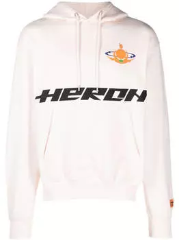 Толстовка с логотипом и надписью на спине Heron Preston Burn 'Pink/Black', светло-розовый/черный/желтый