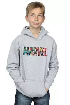 Толстовка с логотипом и наполнением Marvel Comics, серый