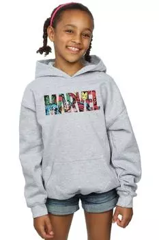 Толстовка с логотипом и наполнением Marvel Comics, серый