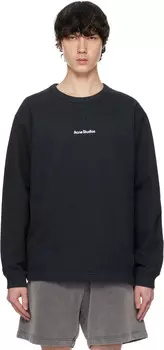 Толстовка с логотипом и печатью Acne Studios, черный