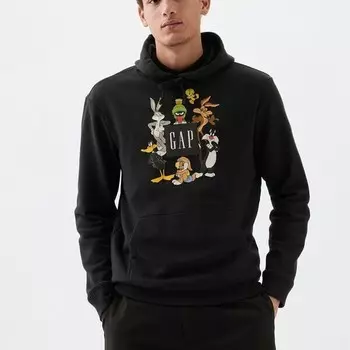 Толстовка с логотипом и персонажами looney tunes Gap, черный